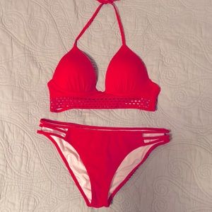 Shade Shore 2-piece bathing suit. Color: RED Size: 34B top/M bottom